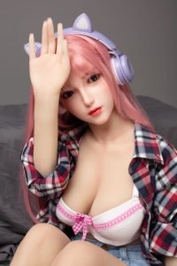 Mumu - bambola realistica ultra realistica da 148 cm con parrucca rosa in silicone TPE - immagine 12