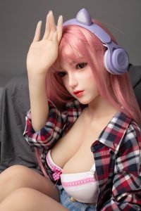 Mumu - bambola realistica ultra realistica da 148 cm con parrucca rosa in silicone TPE - immagine 13