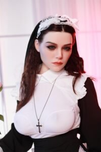 Searlait Bambola realistica per adulti in stile occidentale in silicone integrale, capelli neri, altezza 168 cm - immagine 6